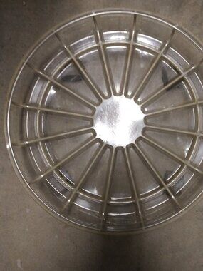 HEAVY DUTY TAUPE 17" PLANT CADDY ON WHEELS WITH CLEAR PLASTIC WATERING INSERT